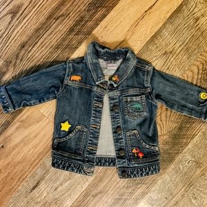 Hanna Andersson Denim Jean Jacket Retro Vintage Mushroom